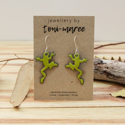 Enamel Frog Earrings