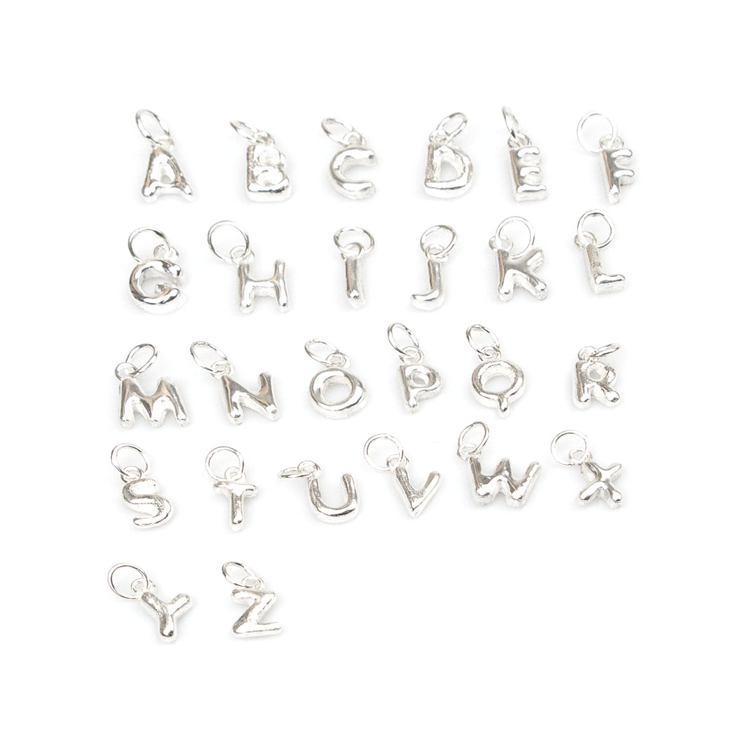 Handmade Fine silver A-Z Alphabet charms