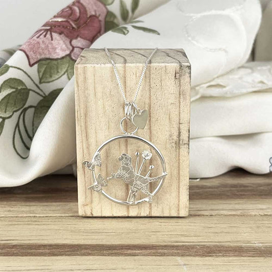 Puppy Dog Chasing Butterflies Pendant (Limited Edition of 10)
