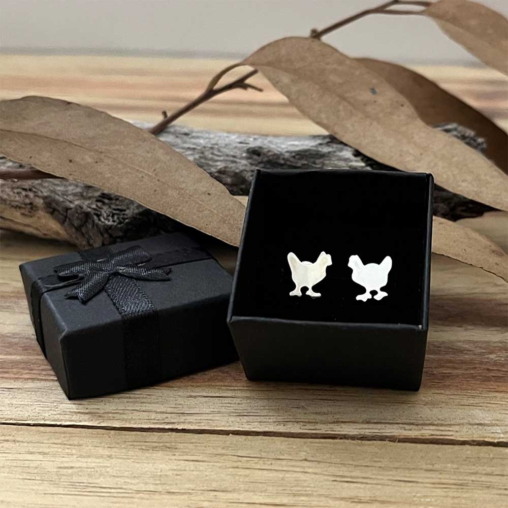 Jewellery by Toni-Maree handmade sustainable ethical Chicken Stud Earrings