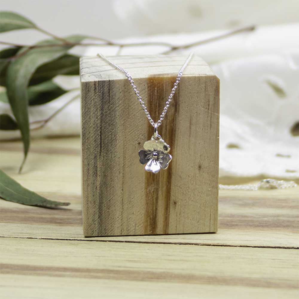 Jewellery By Toni-Maree sustainable and ethical handmade Silver Forget-Me-Not Flower Pendant