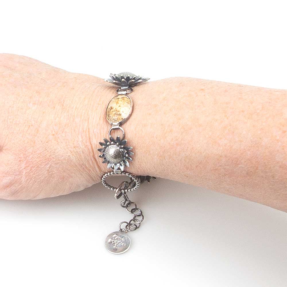 Jewellery by Toni-Maree handmade sustainable ethical Silver Sunflower Bracelet