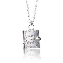 Load image into Gallery viewer, Sterling silver Book of Spells pendant
