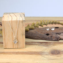 Load image into Gallery viewer, Sterling silver Forget-Me-Not flower pendant and earrings set

