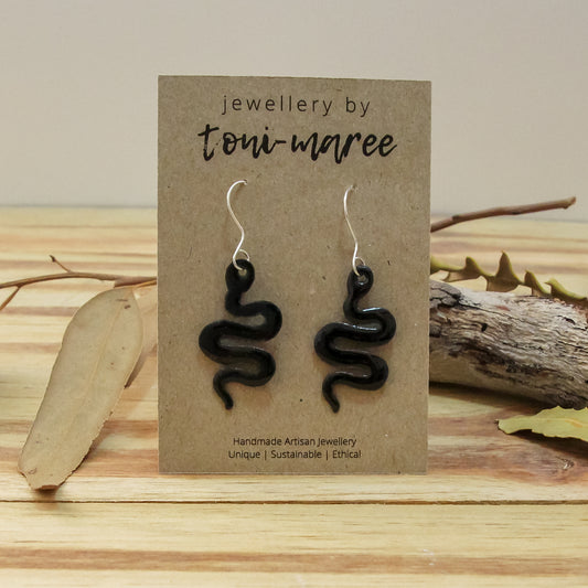 Enamel Snake Earrings