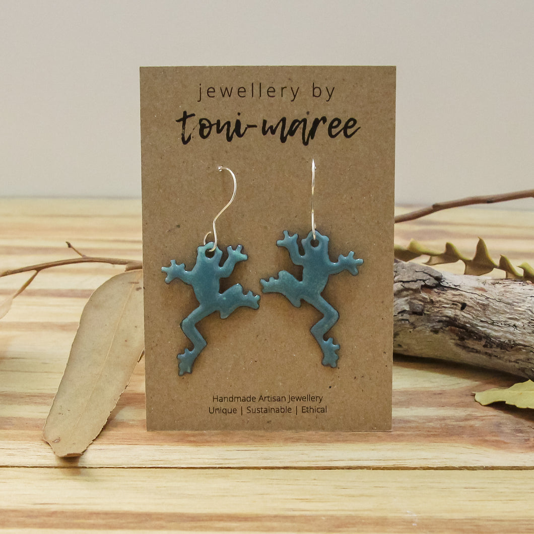 Enamel Frog Earrings