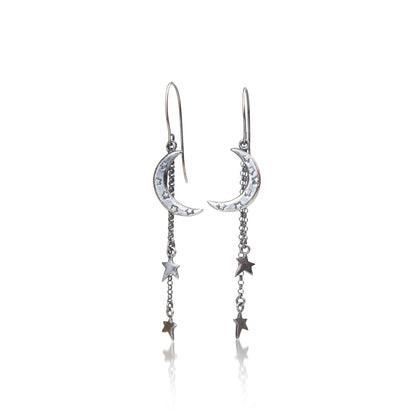 Starry Skies & Silver Moon Earrings