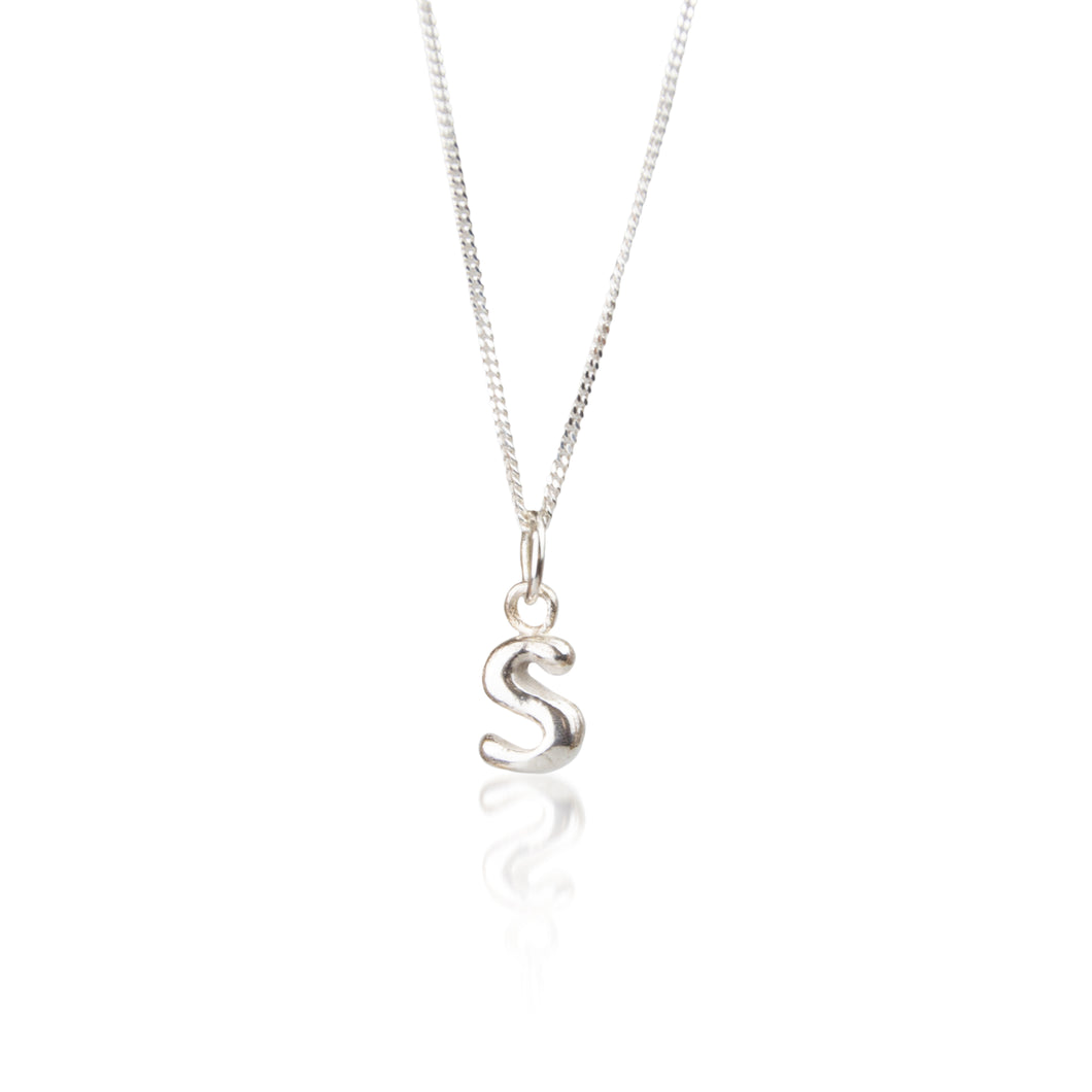 Fine silver Personalised Initial pendant