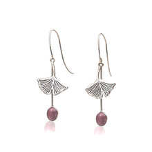 Load image into Gallery viewer, Silver Gingko Leaf Earrings
