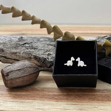 Load image into Gallery viewer, Jewellery by Toni-Maree handmade sustainable ethical Brontosaurus Dinosaur Stud Earrings
