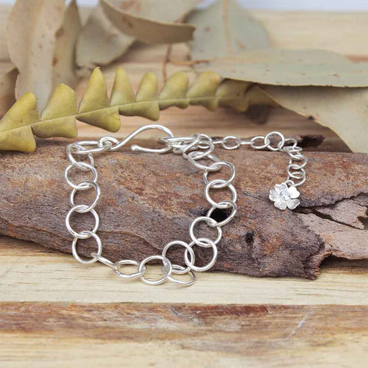 Jewellery by Toni-Maree handmade Silver Forget-Me-Not Flower Bracelet