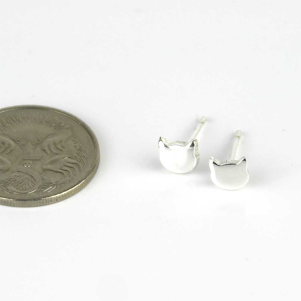 Jewellery By Toni-Maree sustainable and ethical handmade Micro Cat Stud Earrings