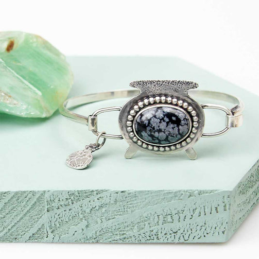 Jewellery by Toni-Maree handmade sustainable ethical Silver Witches Cauldron Bangle