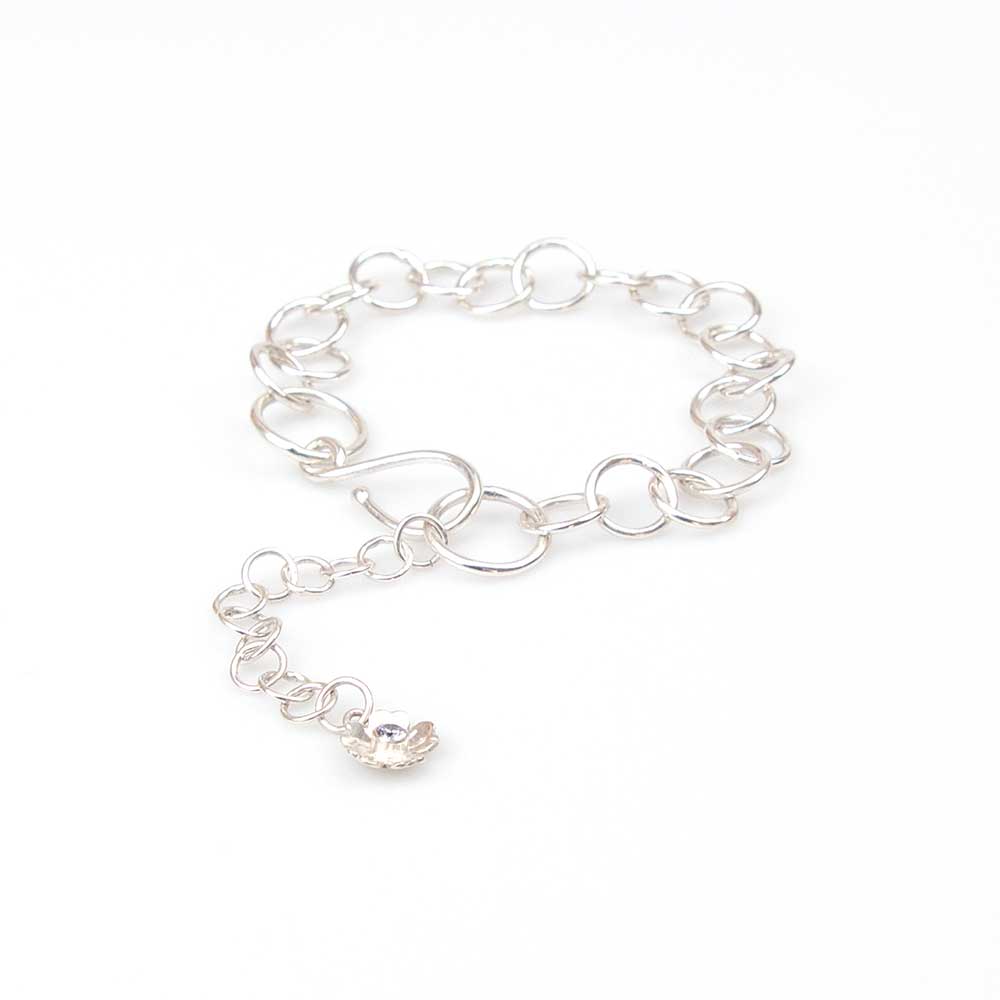 Jewellery by Toni-Maree handmade sustainable and ethical Silver Forget-Me-Not Flower bracelet