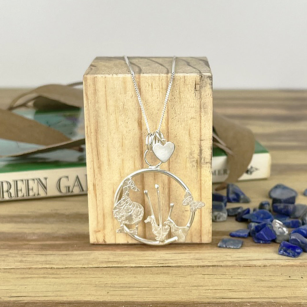 Sterling silver Duck and Ducklings Limited Edition pendant