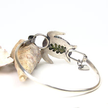 Load image into Gallery viewer, Sterling silver Turtle bangle with natural gemstone
