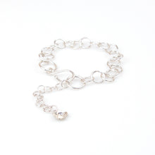 Load image into Gallery viewer, Sterling silver Forget-Me-Not flower bracelet with charm
