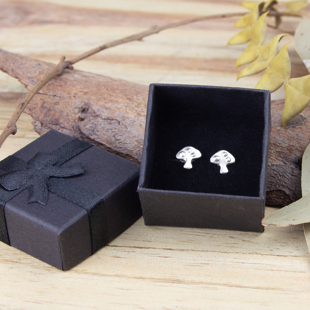 Sterling silver Mushroom stud earrings