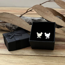 Load image into Gallery viewer, Sterling silver Chicken stud earrings
