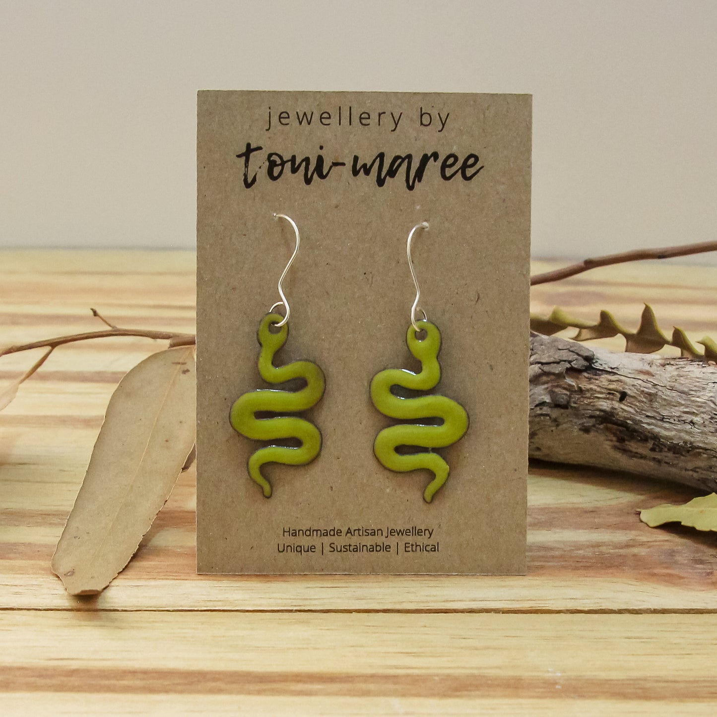 Enamel Snake Earrings