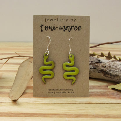 Enamel Snake Earrings