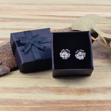 Load image into Gallery viewer, Sterling silver Forget-Me-Not flower stud earrings
