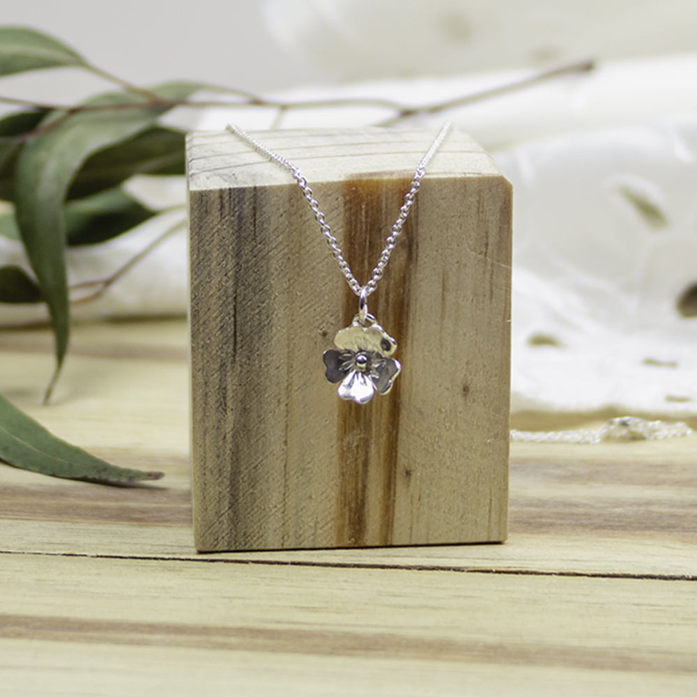 Sterling silver Forget-Me-Not flower pendant